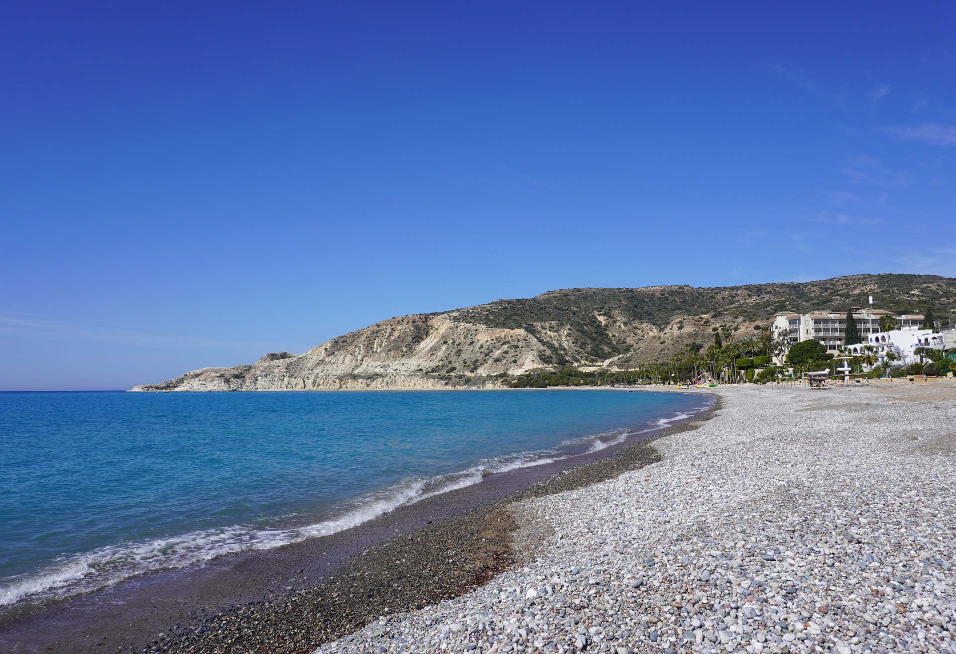 Strand von Pissouri Bay Blick zu Cape Aspro